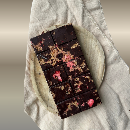 Aardbei, karamel & speculaas chocoladereep