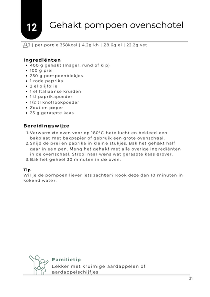 E-book ovenschotels - koolhydraatarm, eiwitrijk & gezond voor het hele gezin