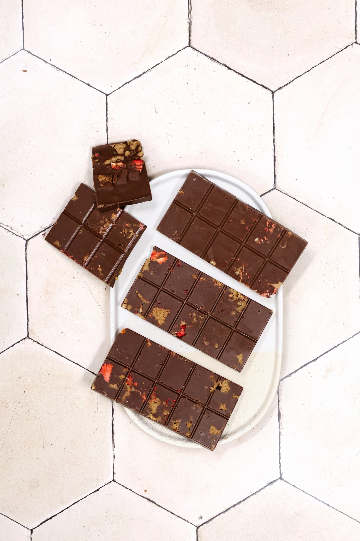Aardbei, karamel & speculaas chocoladereep