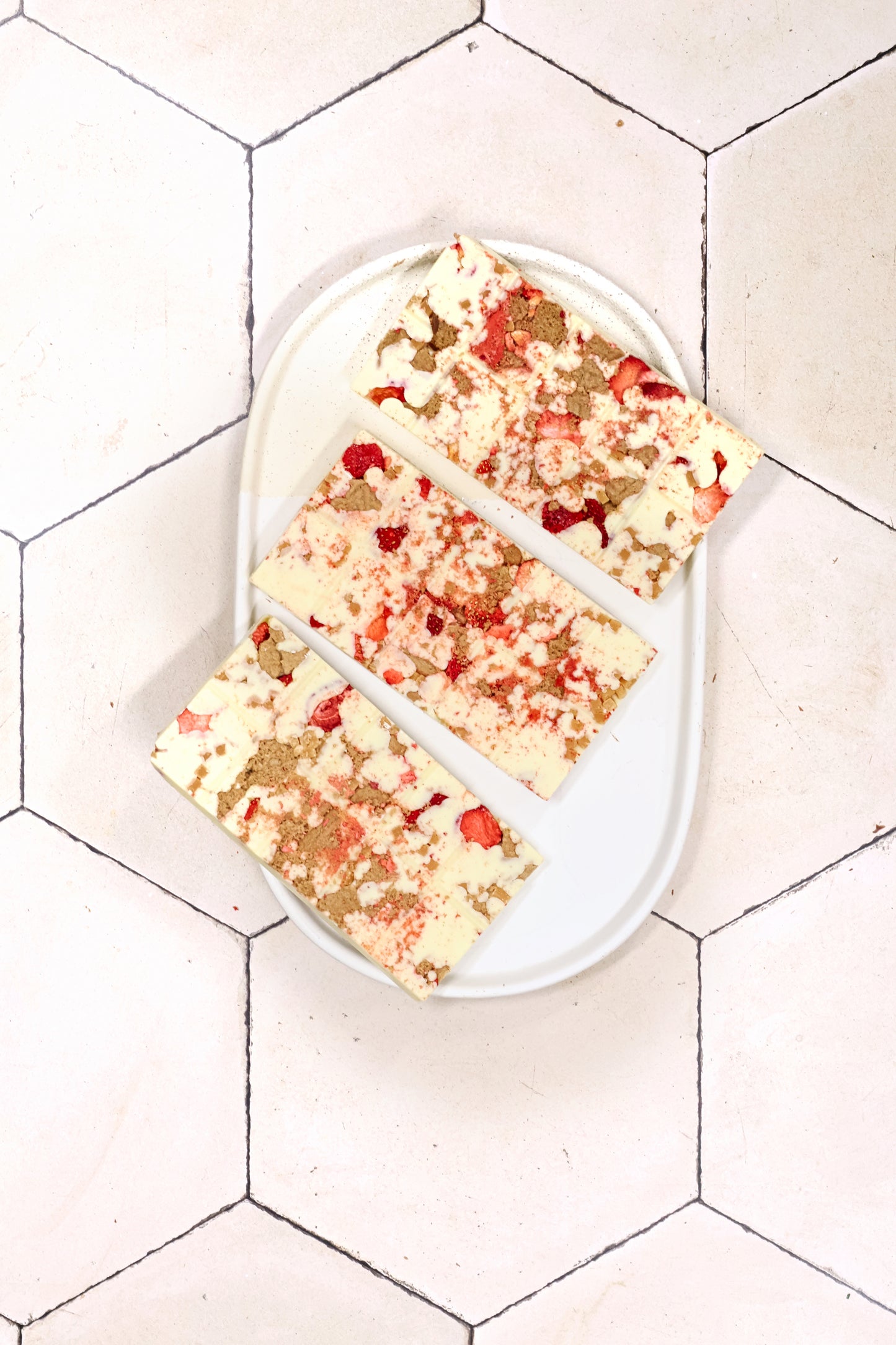 Aardbei, karamel & speculaas chocoladereep