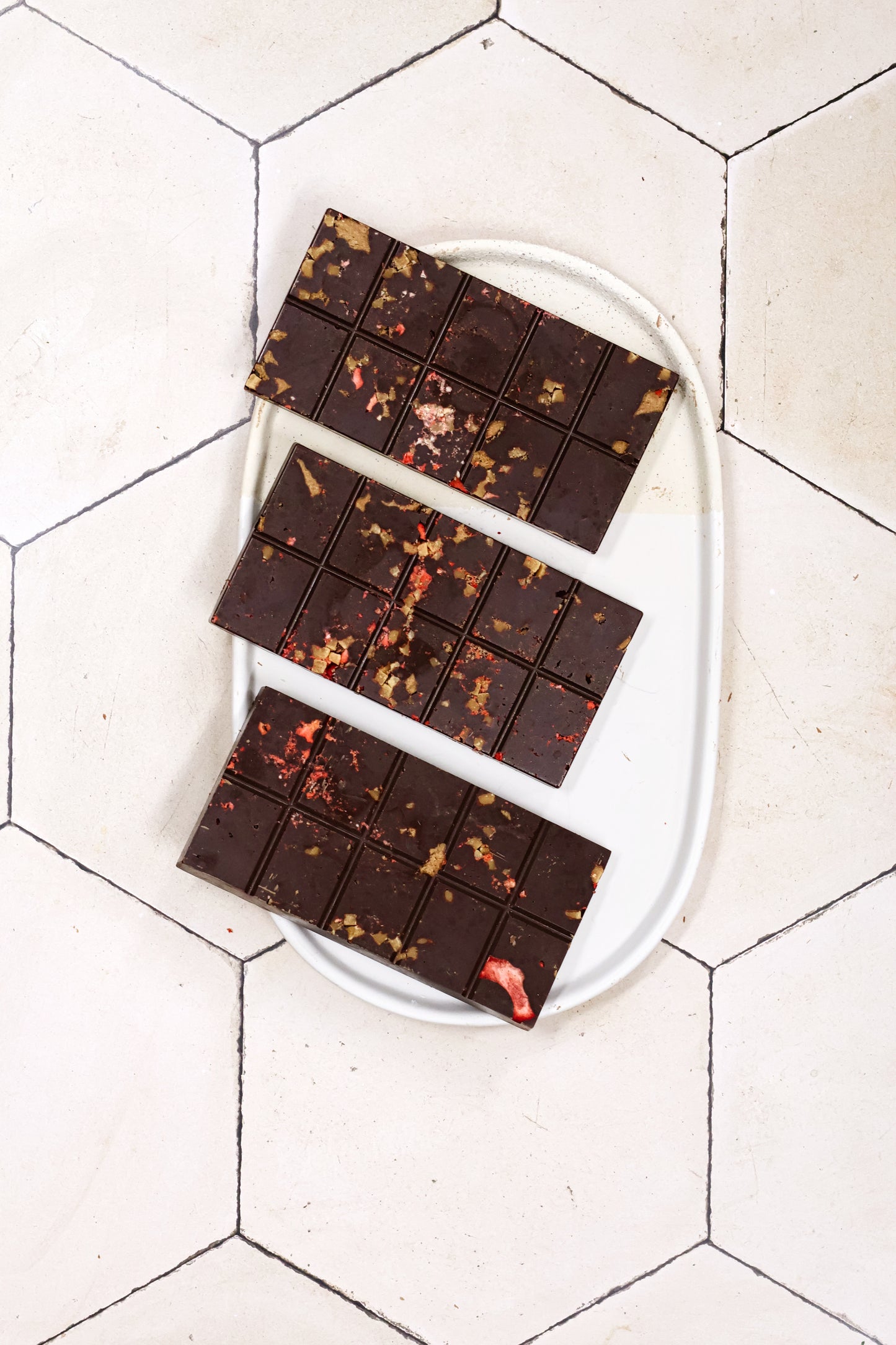 Aardbei, karamel & speculaas chocoladereep